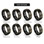 font options for inside engraving on gunmetal & black ohio rings