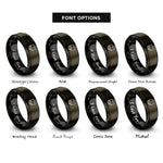 font options for inside engraving on gunmetal & black ohio rings