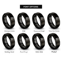 font options for inside engraving on black ohm symbol omega rings