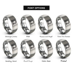 font options for inside engraving on grey ohm symbol omega rings