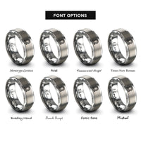 font options for inside engraving on gray ohm symbol omega rings