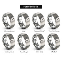 font options for inside engraving on grey oil drop rings