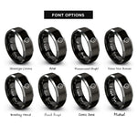 font options for inside engraving on black & grey oil pressure gauge rings