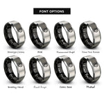 font options for inside engraving on black & grey oil pressure gauge rings
