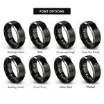 font options for inside engraving on black & silver oil pressure gauge rings