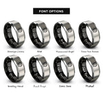 font options for inside engraving on black & gray oil pressure gauge rings