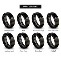 font options for inside engraving on black oil pressure gauge rings