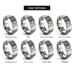 font options for inside engraving on gray oil pressure gauge rings