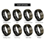 font options for inside engraving on gunmetal & black oil pressure gauge rings