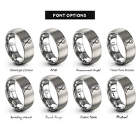 font options for inside engraving on silver old faithful rings
