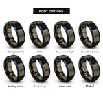 font options for inside engraving on gunmetal & blue old faithful rings