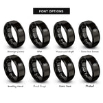 font options for inside engraving on black olive branch rings
