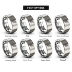 font options for inside engraving on silver olive branch rings