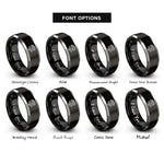 font options for inside engraving on black & grey olive branch scales rings