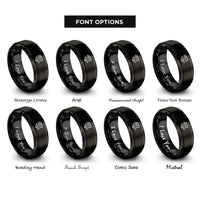 font options for inside engraving on black olive branch scales rings