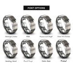 font options for inside engraving on grey olive branch scales rings