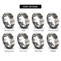 font options for inside engraving on grey olive branch scales rings