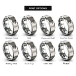 font options for inside engraving on silver olive pick rings