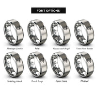 font options for inside engraving on silver olive pick rings