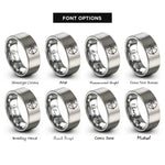 font options for inside engraving on gray olympic archer draw rings