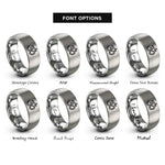 font options for inside engraving on gray om symbol rings