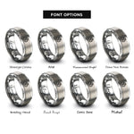 font options for inside engraving on gray om symbol rings