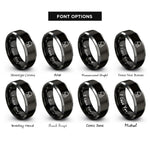font options for inside engraving on black & gray on ear headphones rings