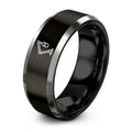 Boom Arm Microphone – Tungsten Wedding Band, 8 mm, Gray, Black Comfort-Fit Unisex