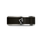 unisex tungsten carbide ring – black & silver tungsten boom arm microphone wedding band