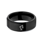 tungsten ring with engraving – black tungsten boom arm microphone wedding band
