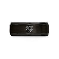 comfort fit tungsten ring – black & rose gold tungsten parents trio wedding band