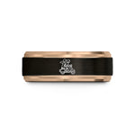 tungsten ring for couples – black & rose gold tungsten couple on scooter wedding band