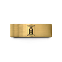 unisex tungsten wedding band – gold tungsten ketchup packet wedding band