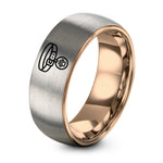 One And Only Tungsten Ring – rose gold & silver tungsten tag print ring