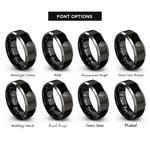 font options for inside engraving on black & grey oni mask polygonal rings