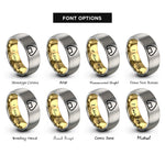 font options for inside engraving on gold & grey onigiri rings