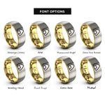 font options for inside engraving on gold & gray onigiri rings