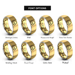 font options for inside engraving on gold & gray onigiri rings