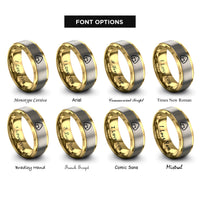 font options for inside engraving on gold & gray onigiri rings