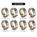 font options for inside engraving on rose gold & silver onigiri rings