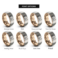 font options for inside engraving on rose gold & silver onigiri rings