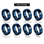 font options for inside engraving on blue onion rings rings