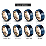 font options for inside engraving on rose gold & blue onion rings rings
