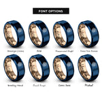 font options for inside engraving on rose gold & blue onion rings rings