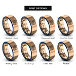 font options for inside engraving on rose gold & blue onion rings rings