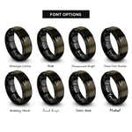 font options for inside engraving on gunmetal & black ontario rings