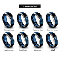 font options for inside engraving on blue & silver op amp symbol rings