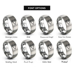 font options for inside engraving on silver op amp symbol rings