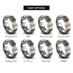 font options for inside engraving on grey op amp symbol rings