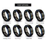font options for inside engraving on gunmetal & blue op amp symbol rings